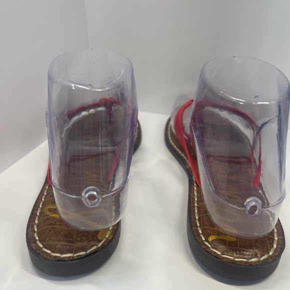 Sam Edelman Gerianne Leather Flip Flops Thongs Size 6 - Red LEATHER Classic Boho - Picture 8 of 11